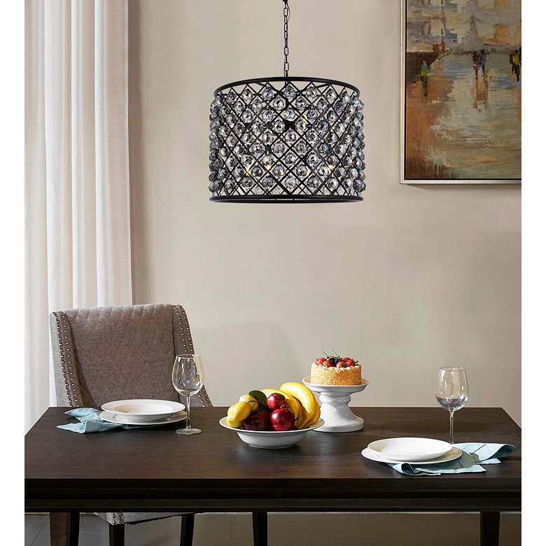 Image 3 Madison 8 Lt Matte Black Chandelier Silver Shade (Grey) more views