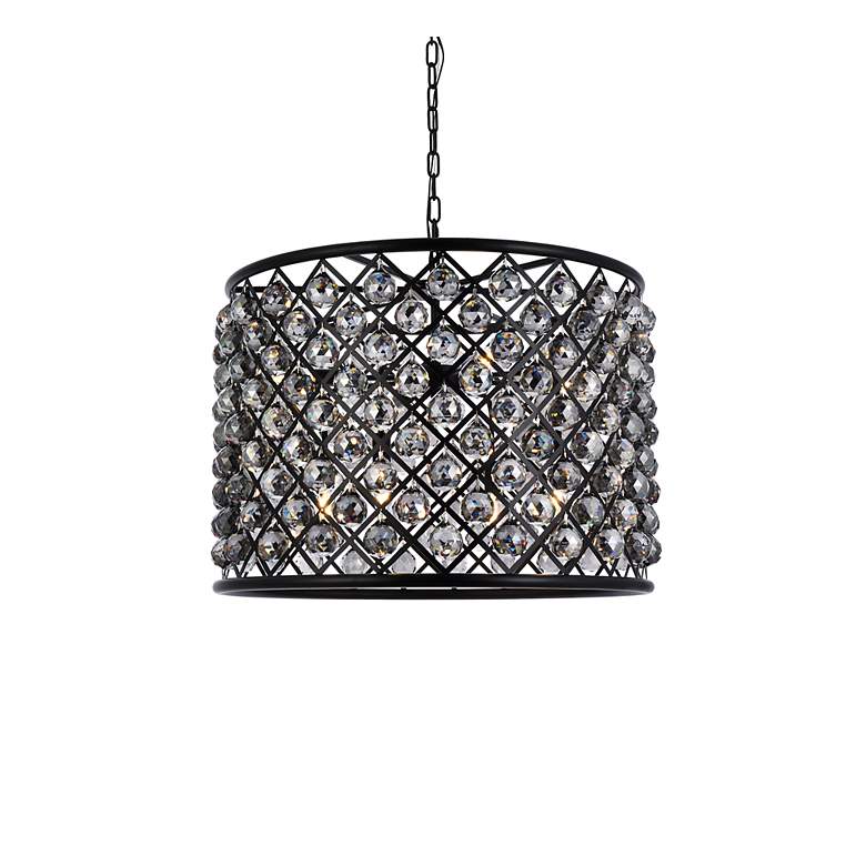 Image 4 Madison 8 Lt Matte Black Chandelier Silver Shade (Grey) more views