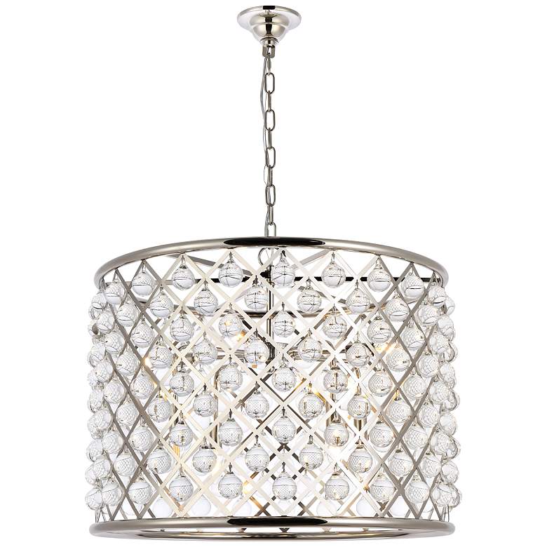 Image 2 Madison 8 Lt Polished Nickel Chandelier Clear