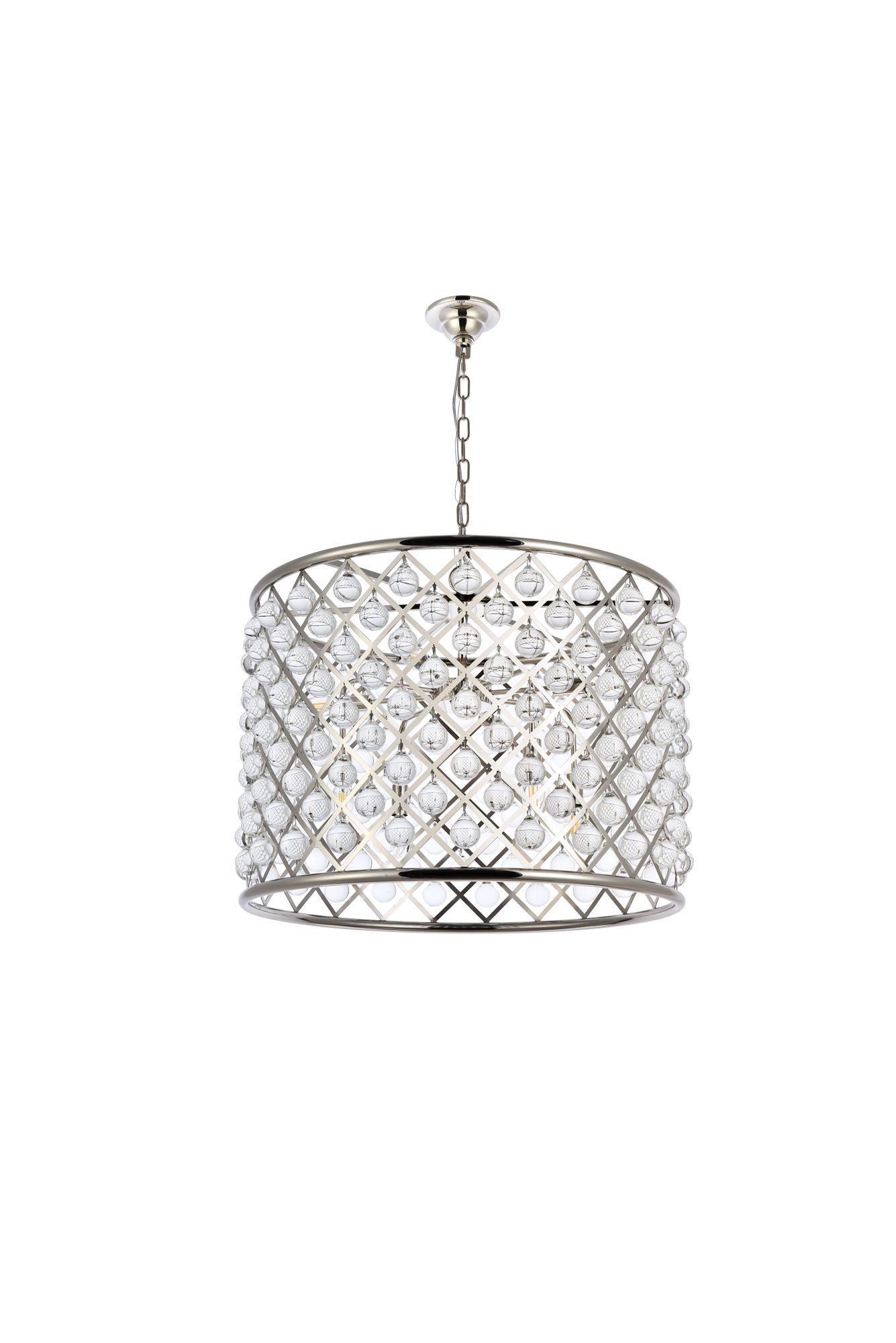 Madison 8 Lt Polished Nickel Chandelier Clear