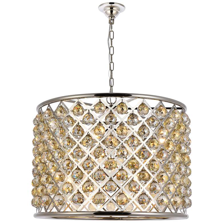 Image 1 Madison 8 Lt Polished Nickel Chandelier Golden Teak