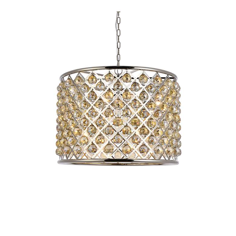 Image 3 Madison 8 Lt Polished Nickel Chandelier Golden Teak more views