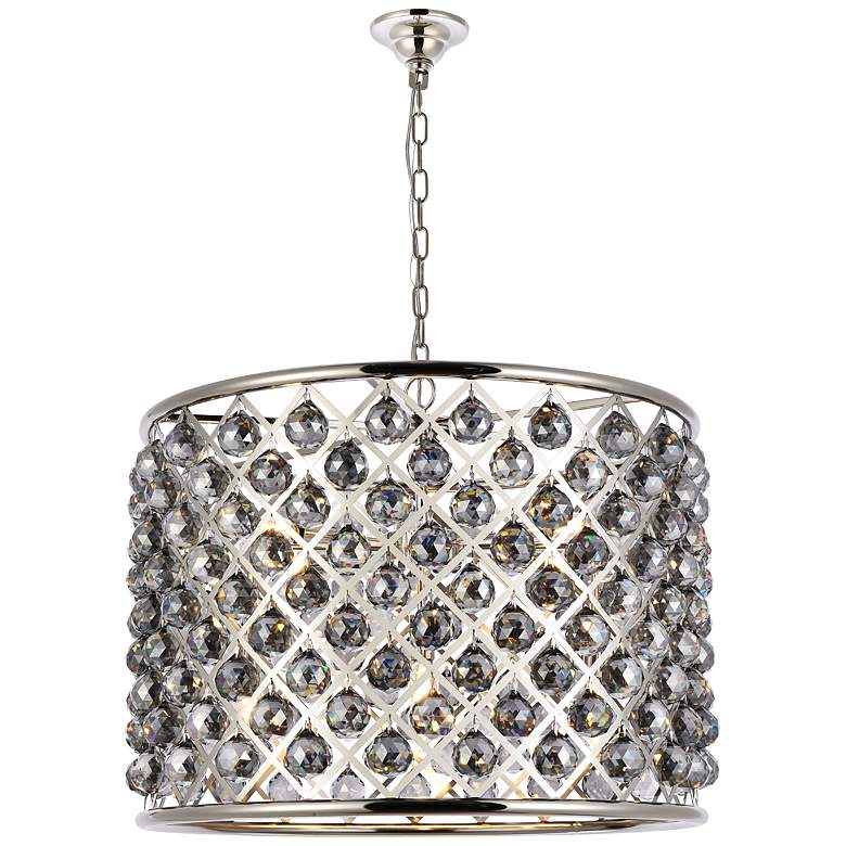 Image 2 Madison 8 Lt Polished Nickel Chandelier Silver Shade (Grey)
