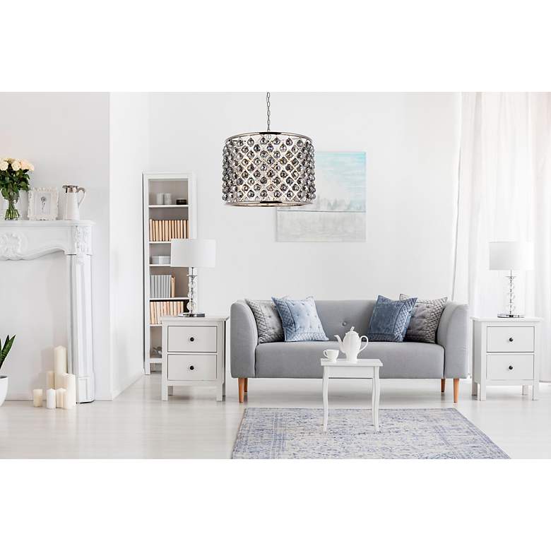 Image 3 Madison 8 Lt Polished Nickel Chandelier Silver Shade (Grey) more views