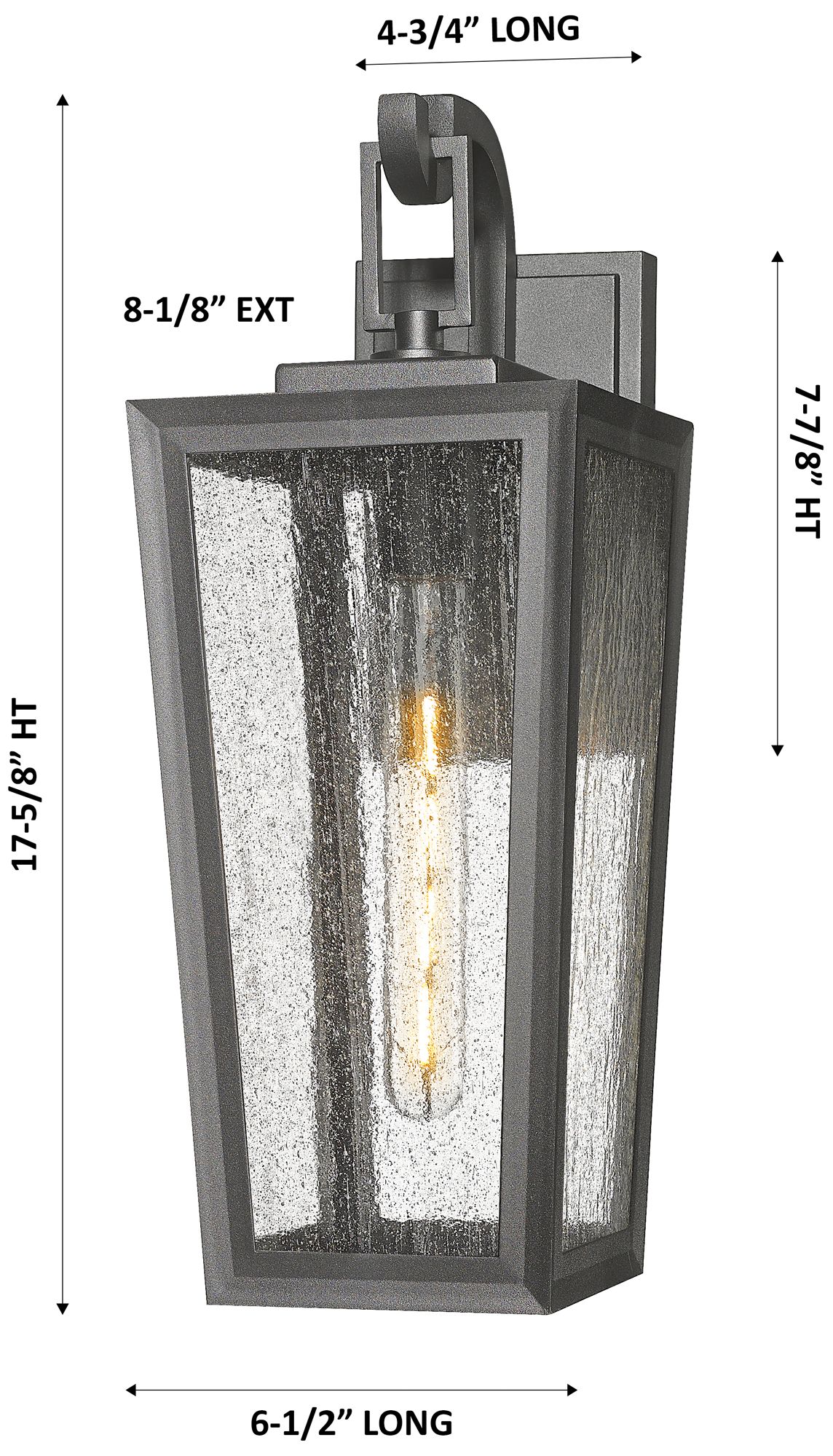 Image 5 Madison 8" Matte Black Coastal Outdoor Sconce With Seeded Glass more views