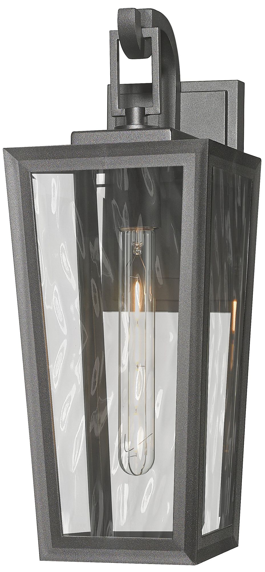 Image 2 Madison 8" Matte Black Coastal Outdoor Sconce With Water Glass more views