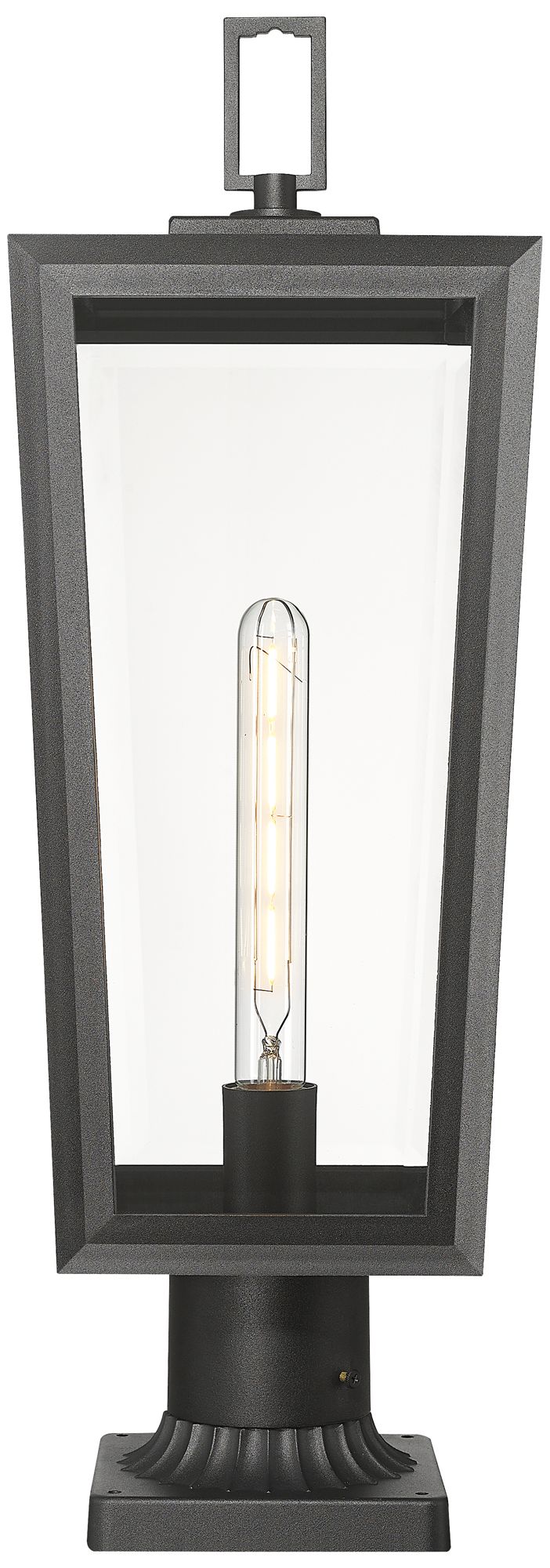 Image 2 Madison 8" Matte Black Outdoor Lantern Post Light With Clear Glass more views