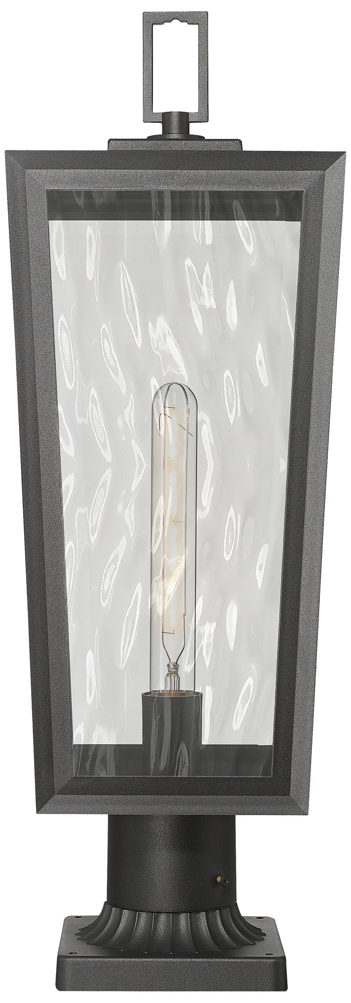 Madison 8" Matte Black Outdoor Lantern Post Light With Water Glass