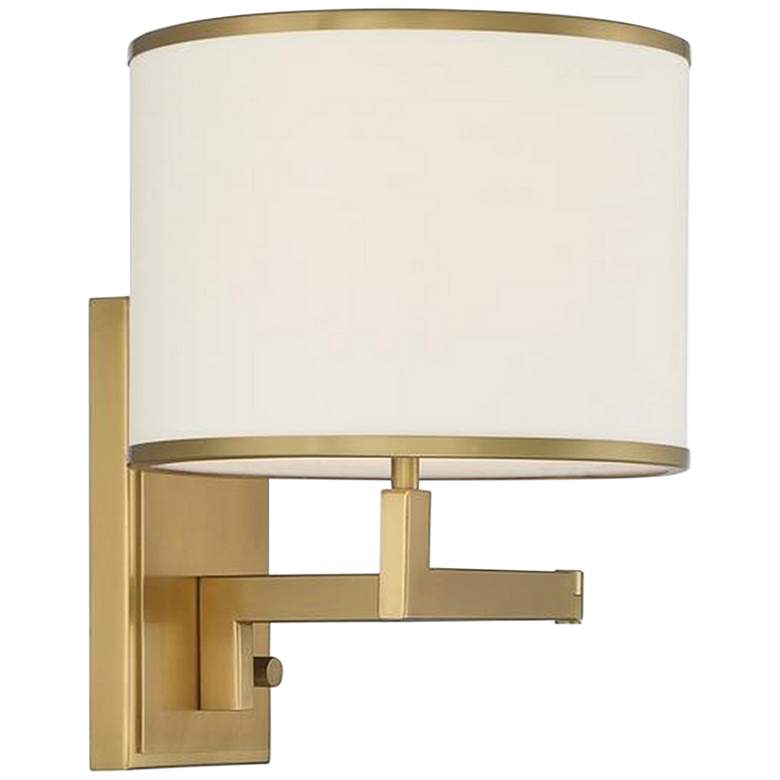 Image 1 Madison Aged Brass Plug-In/Hardwire Swing Arm Wall Lamp