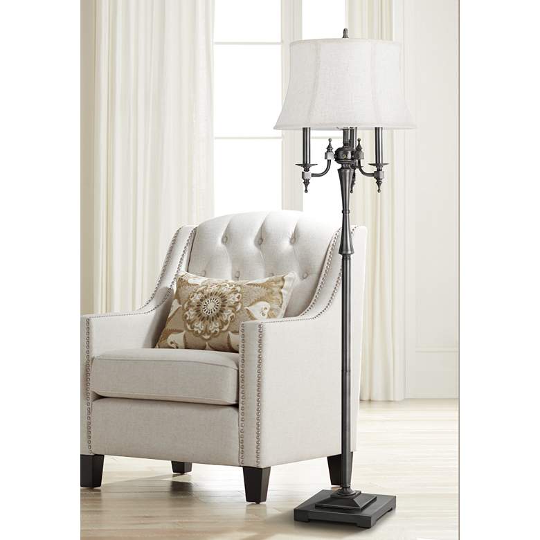 Image 1 Madison Antiqued Silver 6-Way Floor Lamp