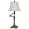 Madison Antiqued Silver Metal Swing Arm Table Lamp