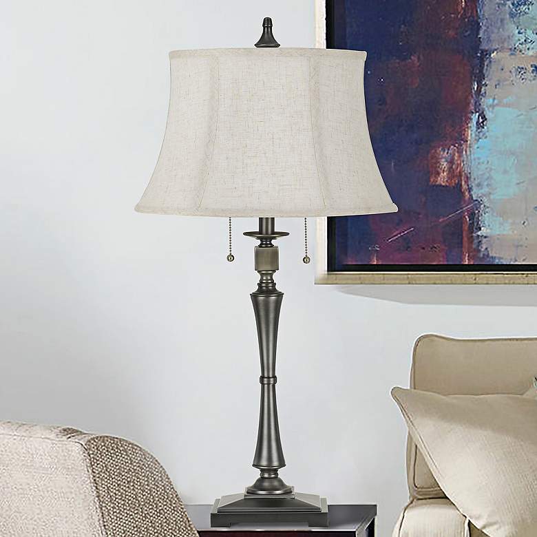 Image 1 Madison Antiqued Silver Metal Table Lamp