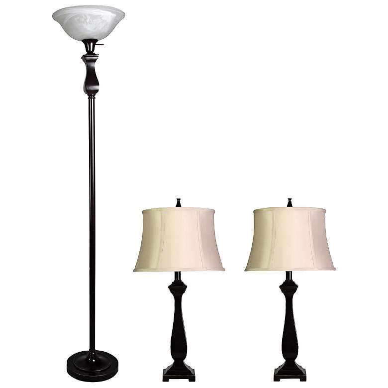 Image 1 Madison Bronze 3-Piece Table Lamps and Floor Lamp Set