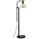 Madison Bronze Downbridge Floor Lamp with Amber Glass Shade
