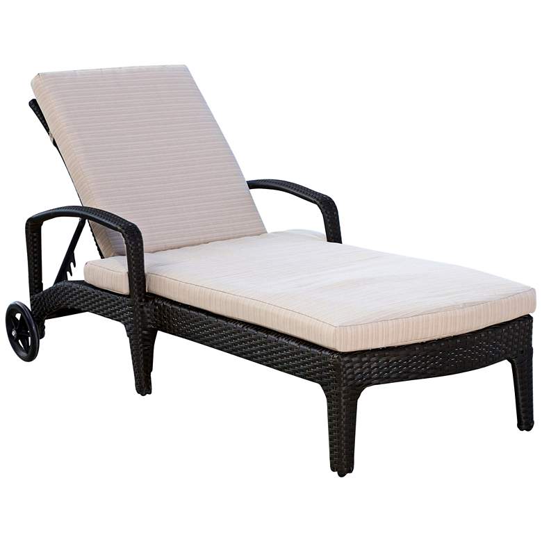 Image 1 Madison Espresso Brown Wicker Outdoor Cushioned Chaise