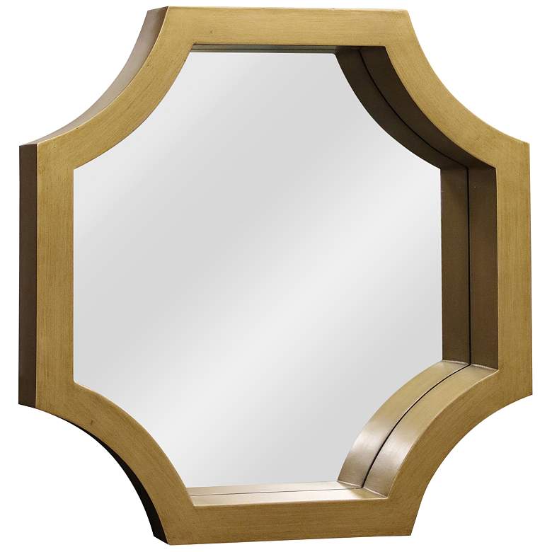 Image 1 Madison Gold Wood 23 inch x 23 inch Octagonal Wall Mirror