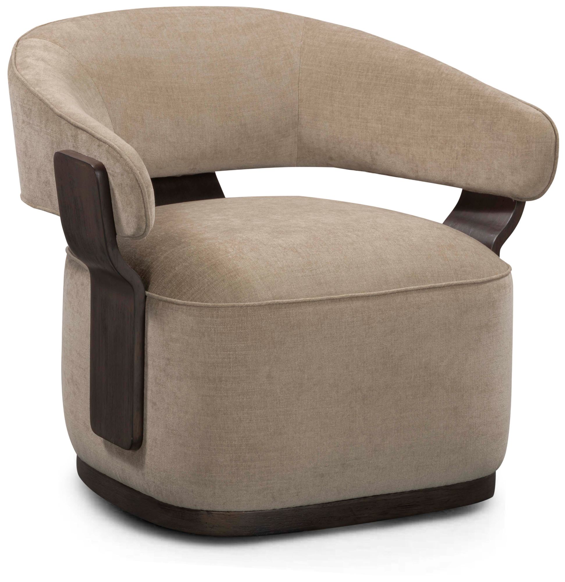 Image 2 Madison Linen Chenille Swivel Accent Chair in Stone more views