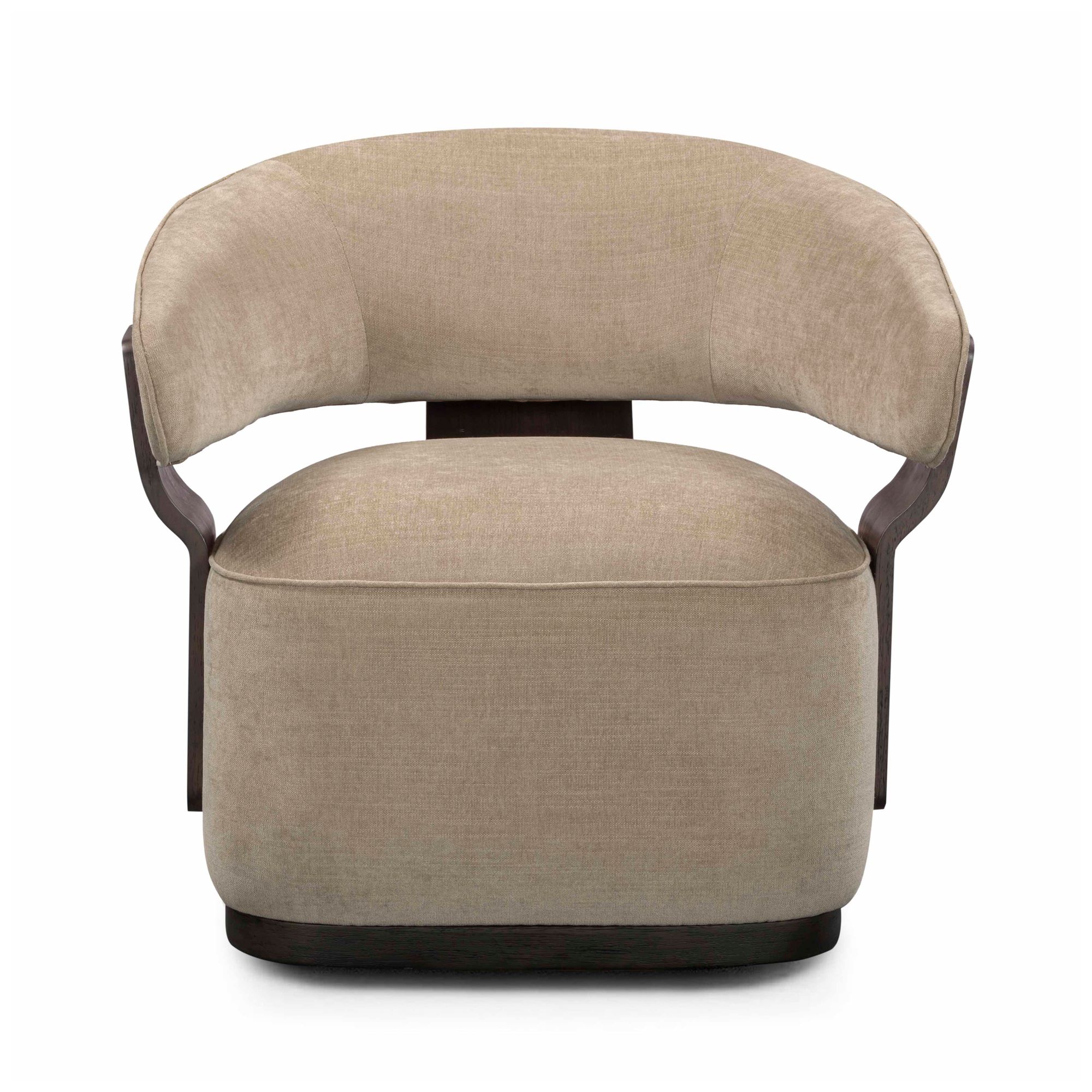 Image 3 Madison Linen Chenille Swivel Accent Chair in Stone more views