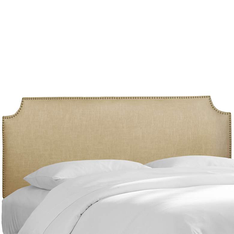 Image 1 Madison Linen Sandstone Queen Headboard