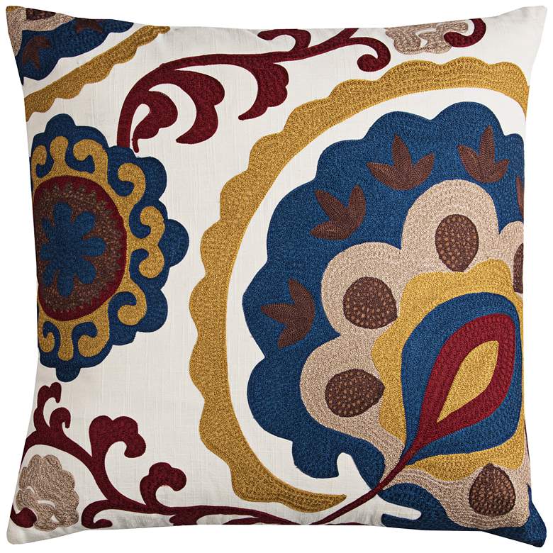 Image 1 Madison Multi-Color Brown Medallion 22 inch Square Throw Pillow