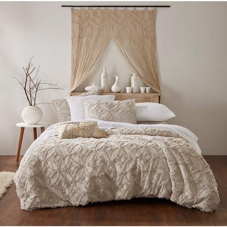 Image 1 Madison Natural Tufted Fabric Queen Duvet Cover
