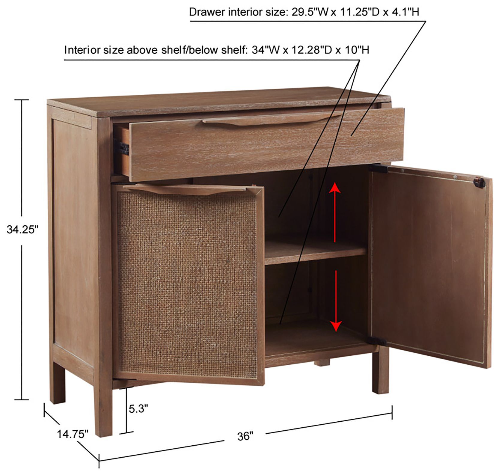 Madison Park 36" Wide Natural Nora Accent Chest
