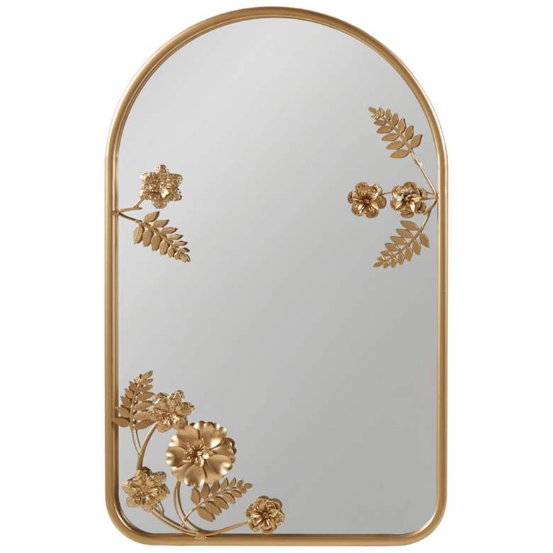 Image 1 Madison Park Adaline 26" x 16" Gold Arch Floral Wall Mirror