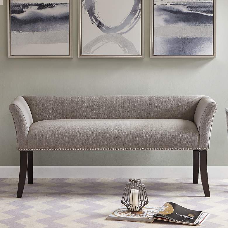 Image 1 Madison Park Antonio 49 1/2" Wide Gray Classic Banquette Accent Bench
