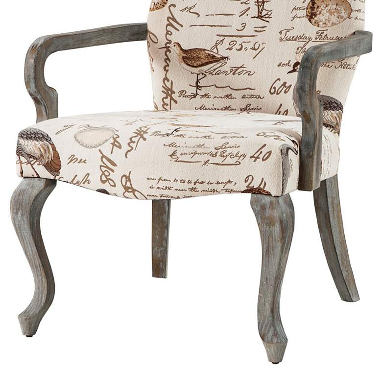 Image 3 Madison Park Arnau 26" Wide Birdsong Fabric Birch Wood Accent Chair more views