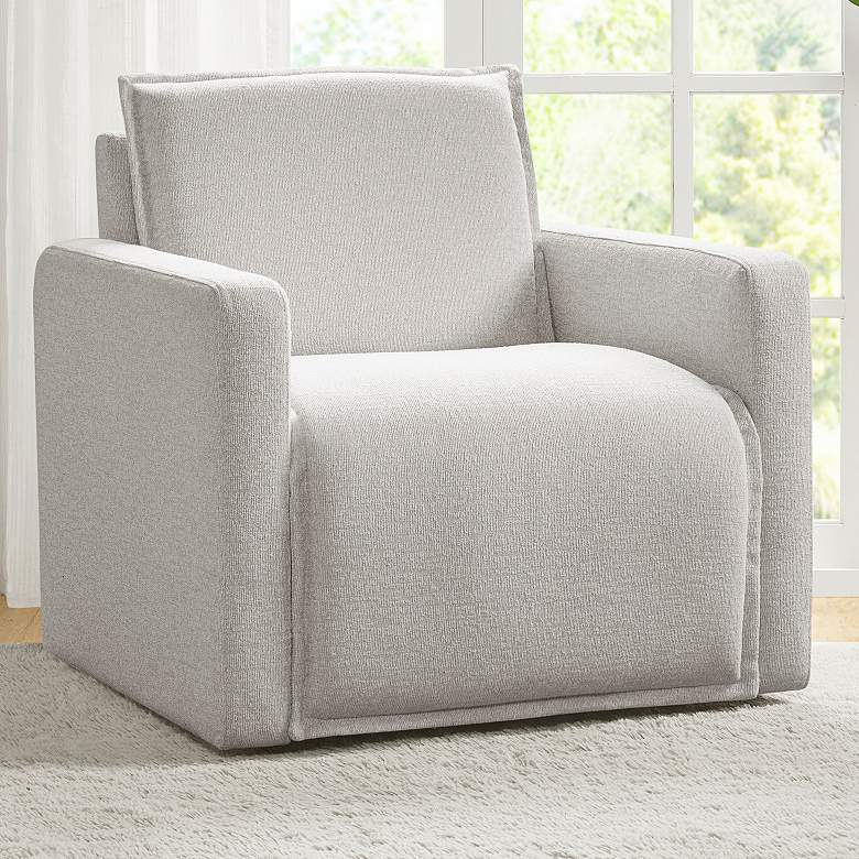 Image 1 Madison Park Barry Ivory Fabric Swivel Arm Chair