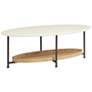 Madison Park Beauchamp White 48" Wide Oval Wood Modern Coffee Table
