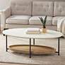 Madison Park Beauchamp White 48" Wide Oval Wood Modern Coffee Table