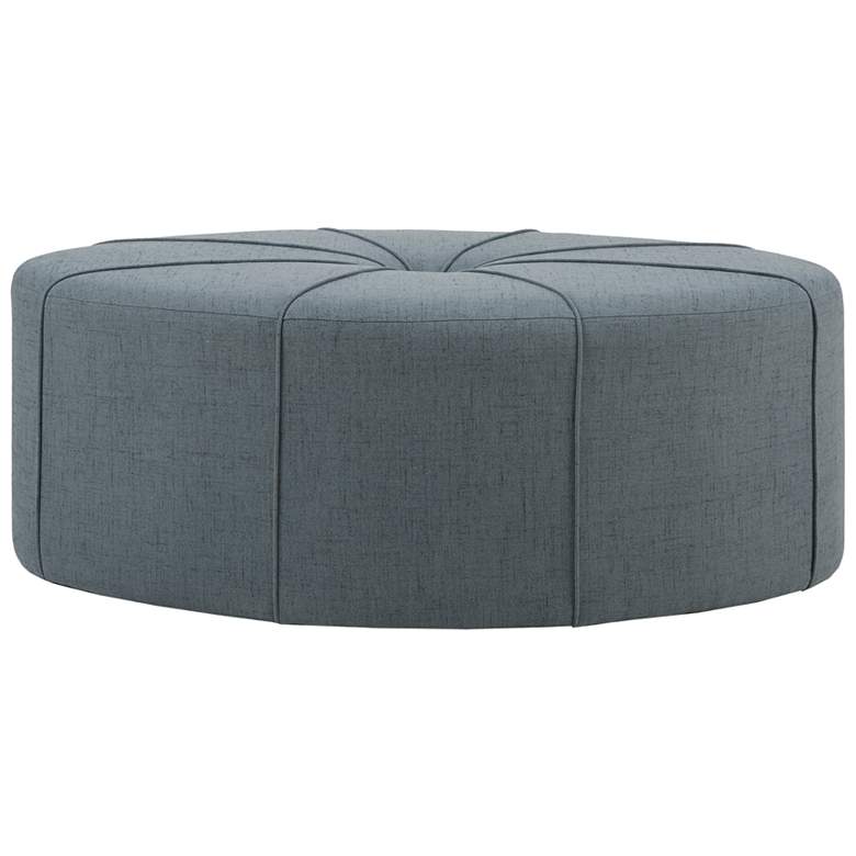 Image 1 Madison Park Blue Aberdeen Oval Ottoman
