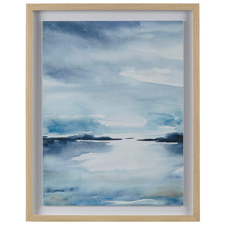 Image 1 Madison Park Blue Sparkling Sea Framed Glass and Single Matted Wall Art