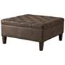 Madison Park Brown Alice Tufted Square Cocktail Ottoman