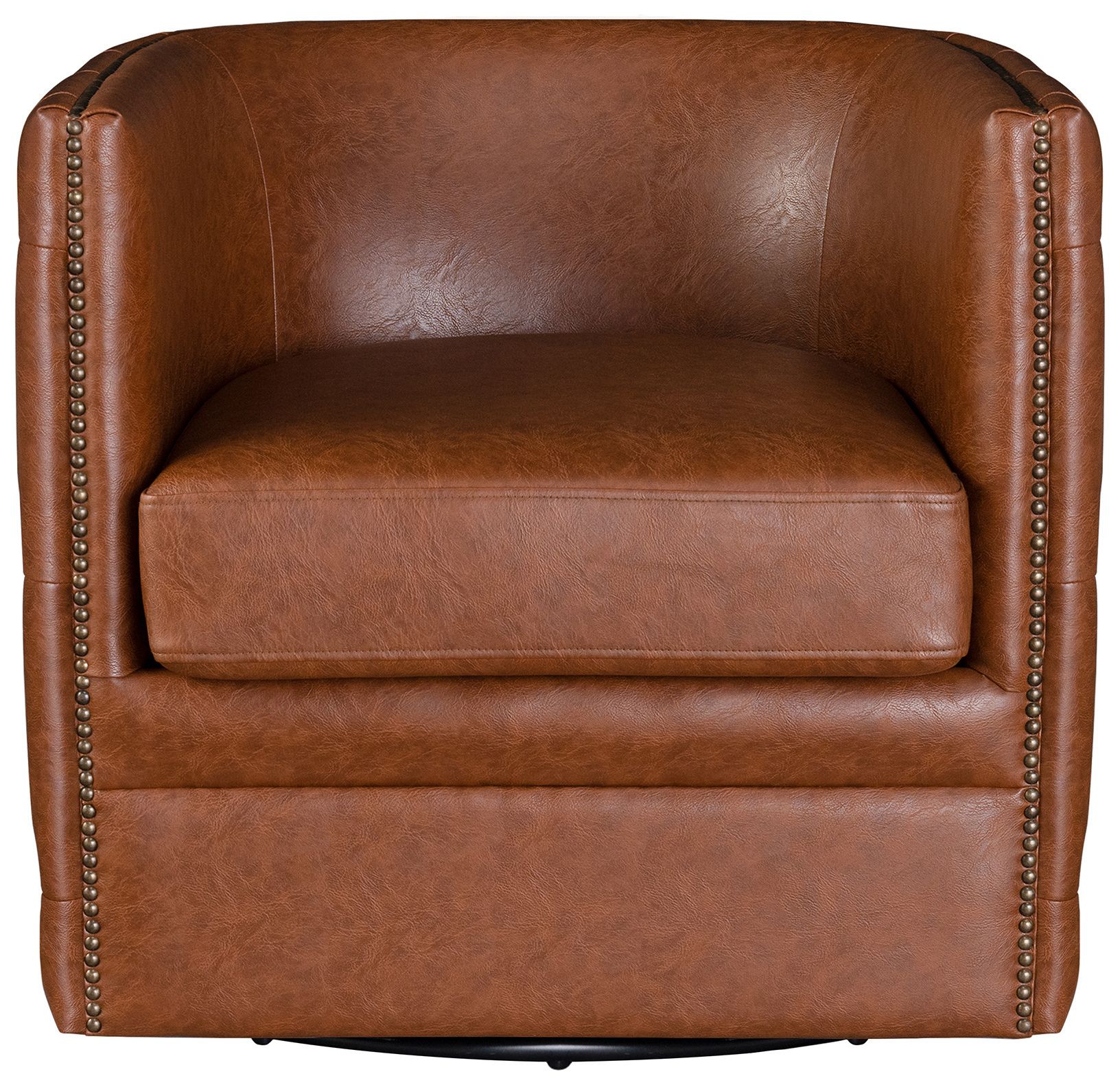 Image 3 Madison Park Brown Wilmette Tufted Barrel Swivel Chair more views