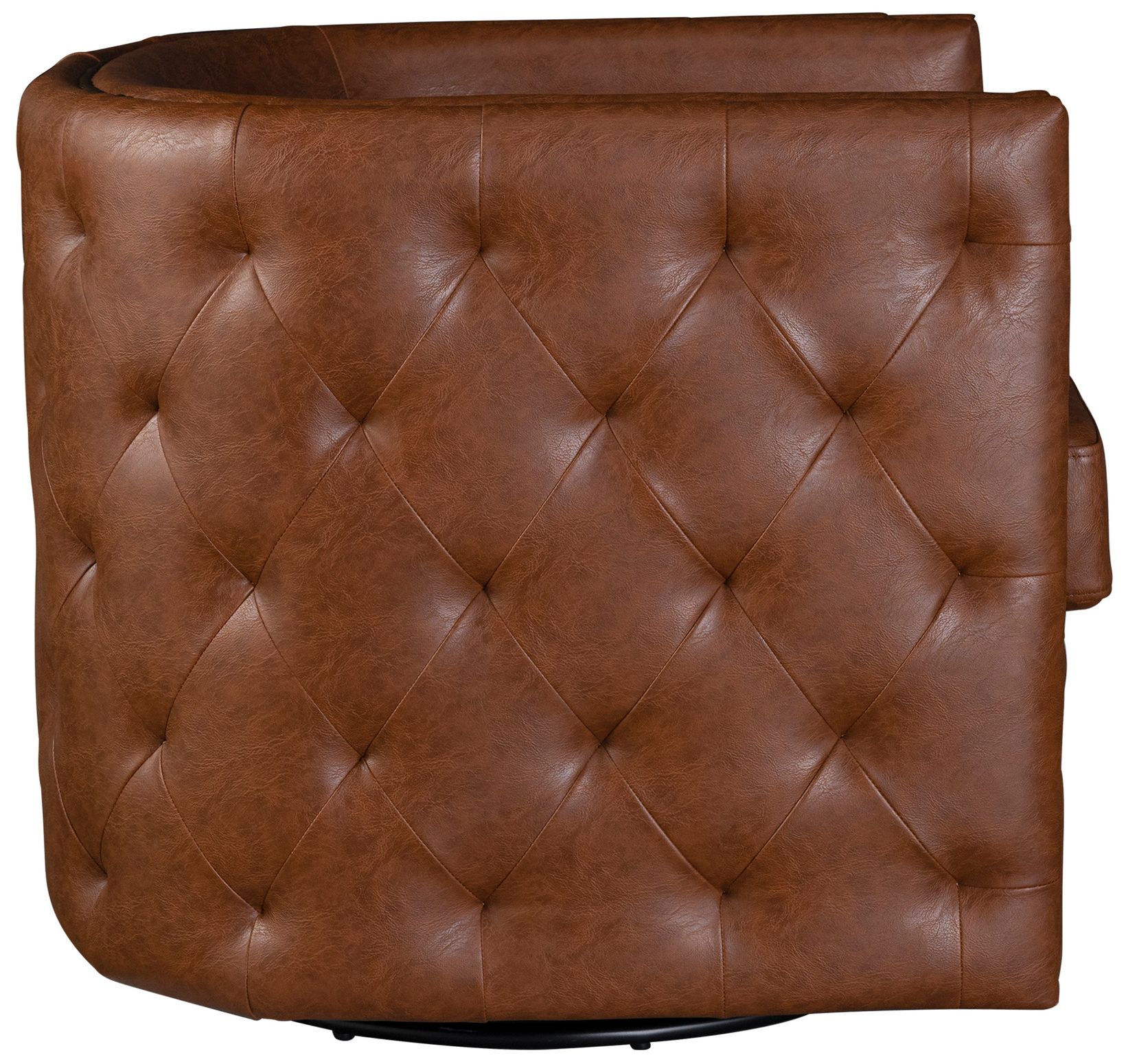 Image 4 Madison Park Brown Wilmette Tufted Barrel Swivel Chair more views