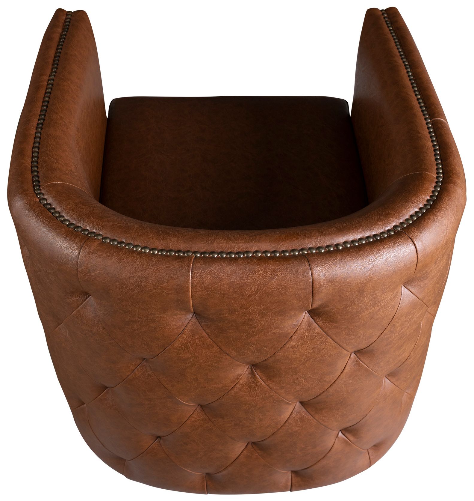 Image 7 Madison Park Brown Wilmette Tufted Barrel Swivel Chair more views