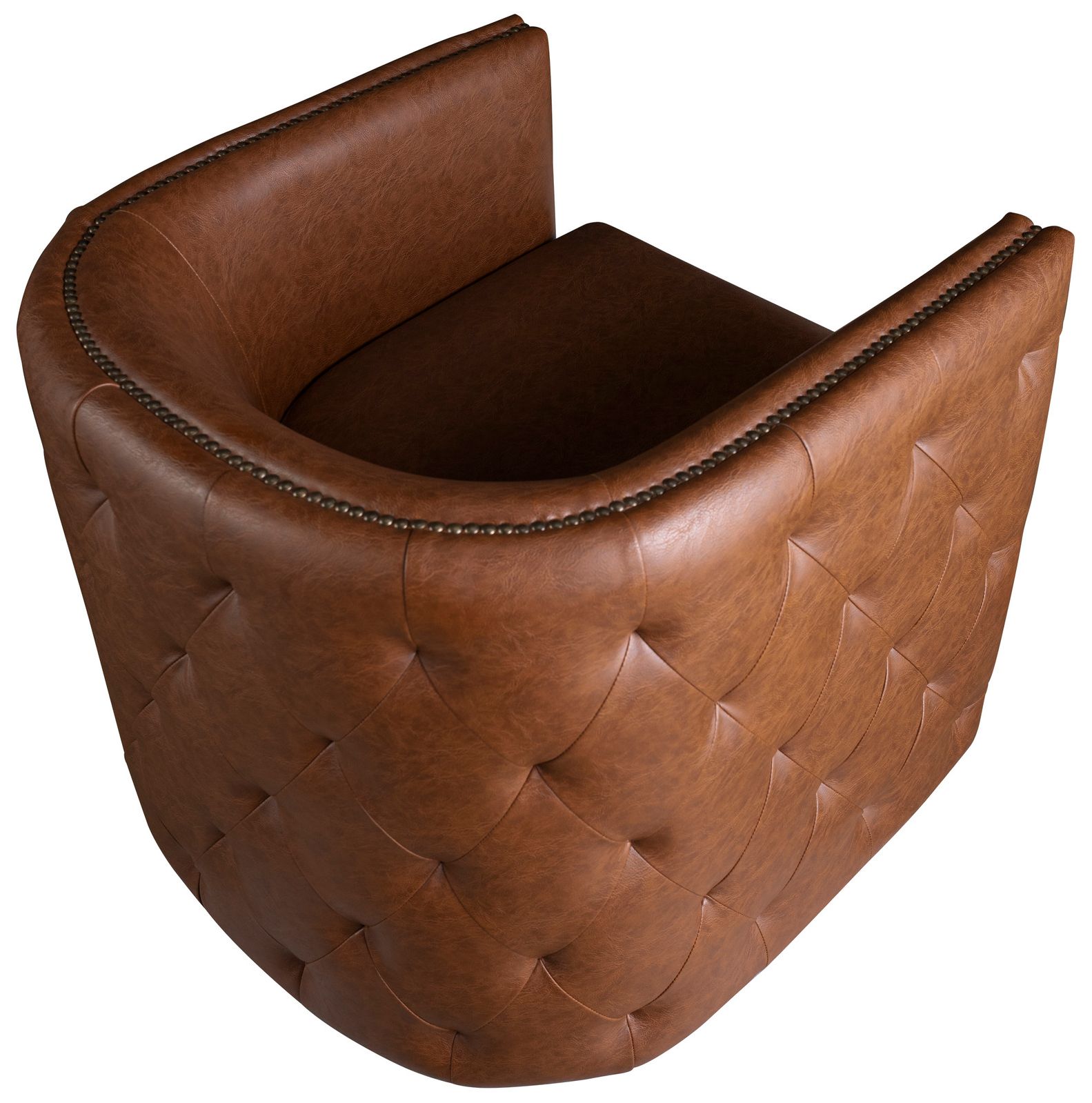 Madison Park Brown Wilmette Tufted Barrel Swivel Chair