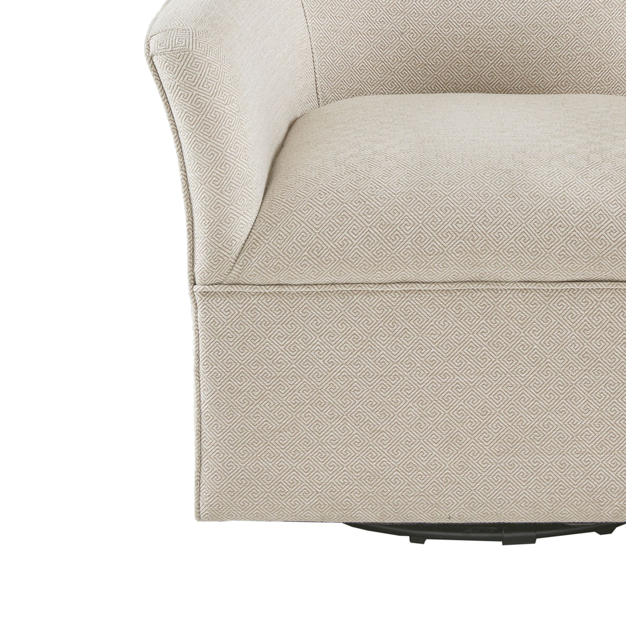 Madison Park Caddy 30 3/4" Wide Cream Fabric Swivel Glider Chair Image 4