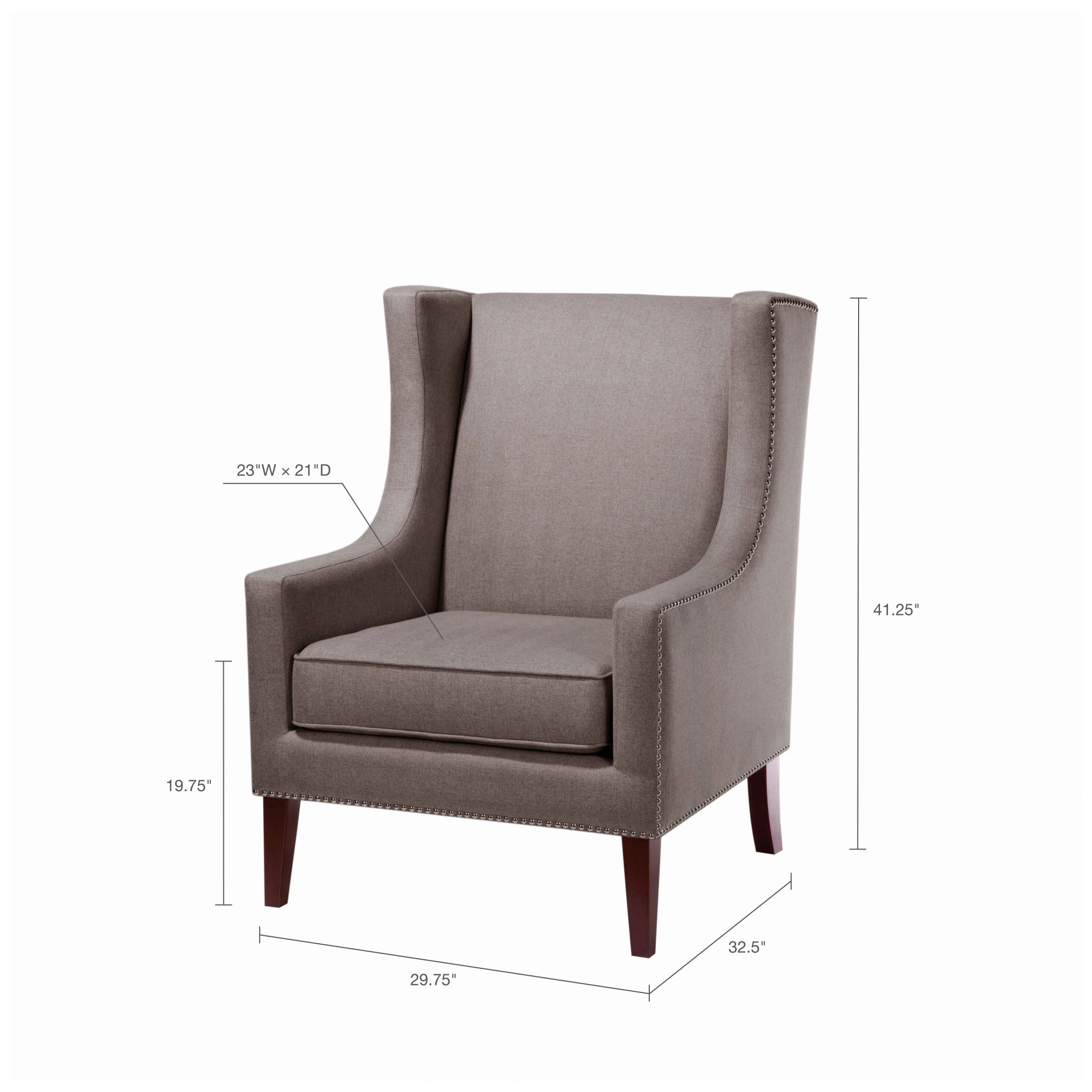 Image 5 Madison Park Charcoal Weston Wing Chair more views