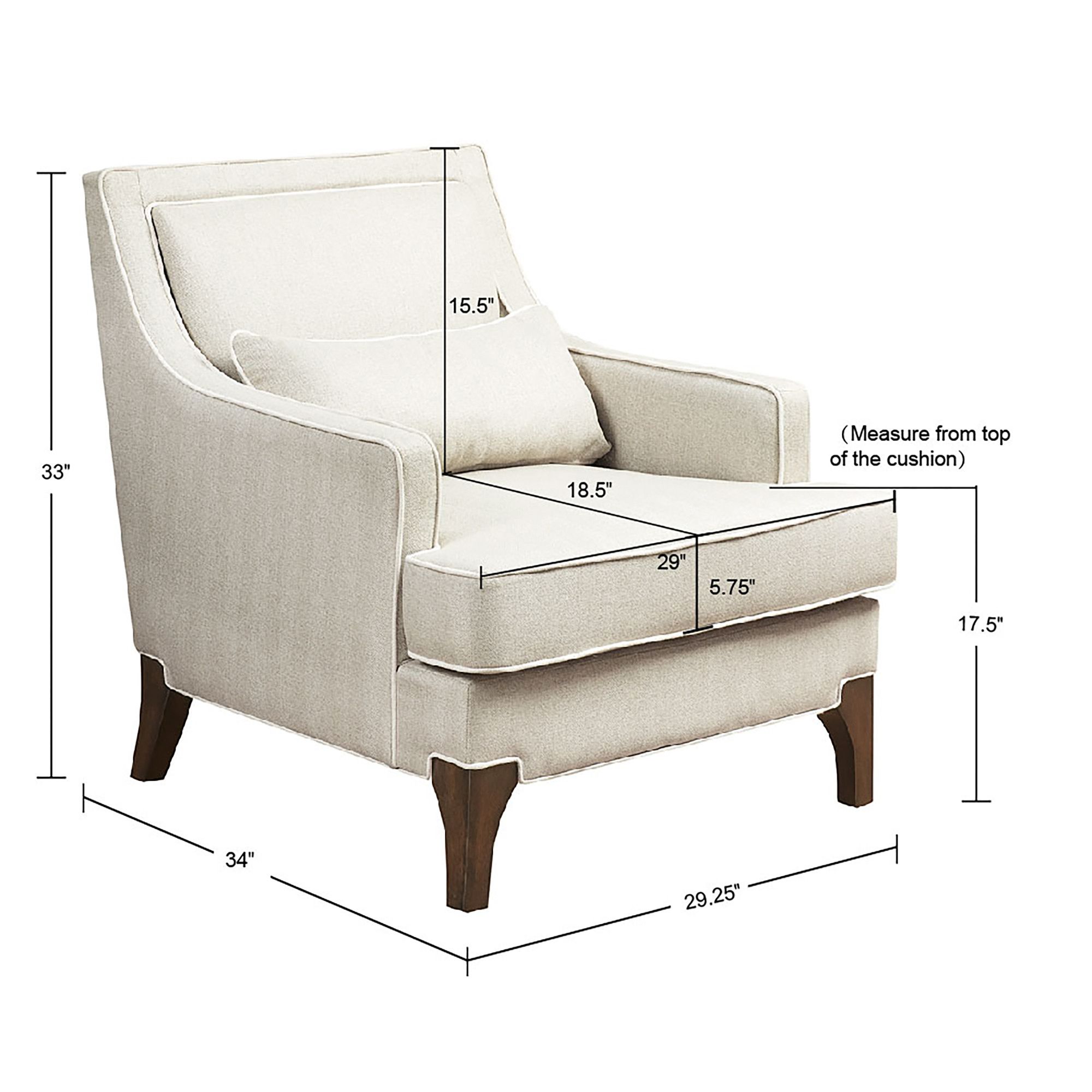 Madison Park Collin Cream Fabric Accent Armchair