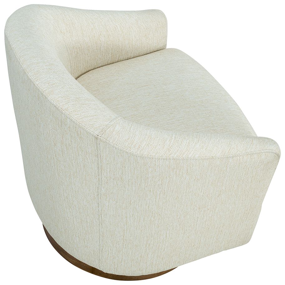 Image 6 Madison Park Cream Ashton Upholstered Swivel Chair with Wood Base more views