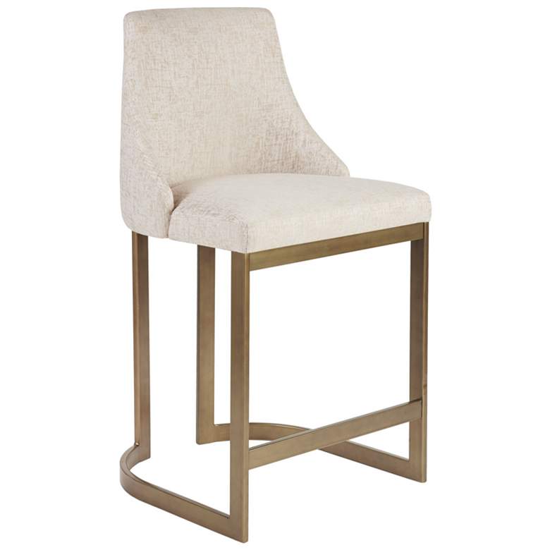 Image 1 Madison Park Cream Robertson 26"H Upholstered Counter Stool with Metal