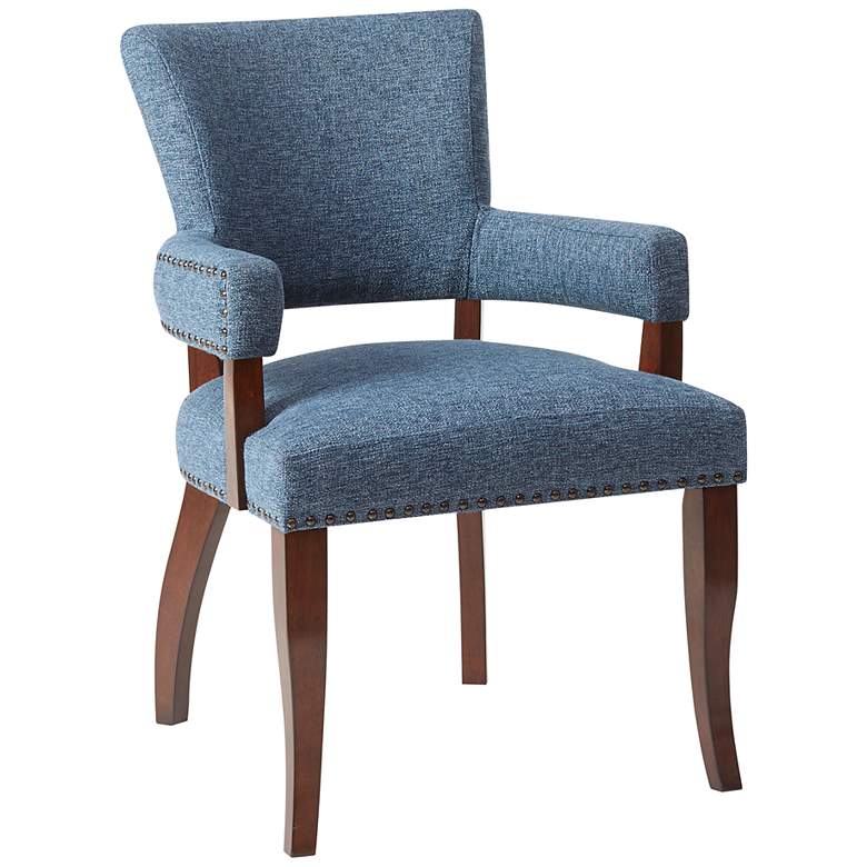 Image 2 Madison Park Dawson 24" Wide Blue Fabric Dining Armchair
