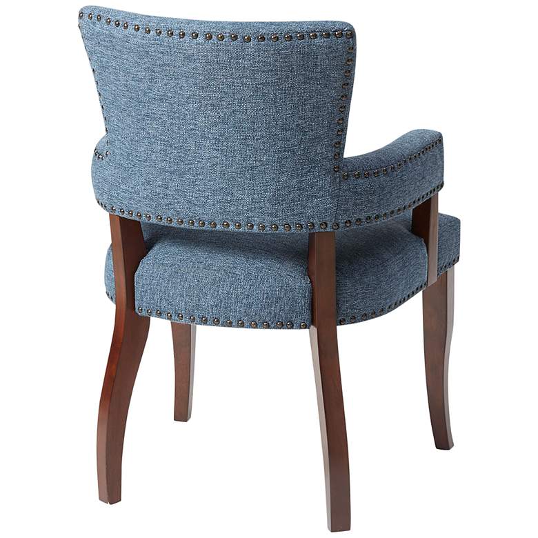 Image 6 Madison Park Dawson 24" Wide Blue Fabric Dining Armchair more views