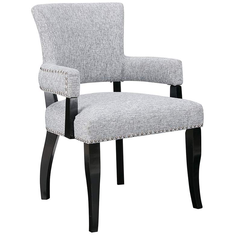 Image 2 Madison Park Dawson 24" Wide Classic Gray Fabric Dining Armchair