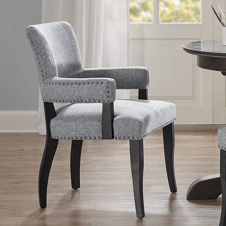 Image 1 Madison Park Dawson 24" Wide Classic Gray Fabric Dining Armchair