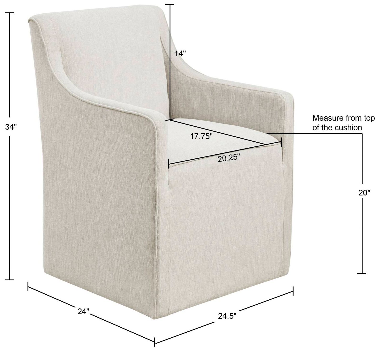 Madison Park Elaine White Cream Dining Chair in scene