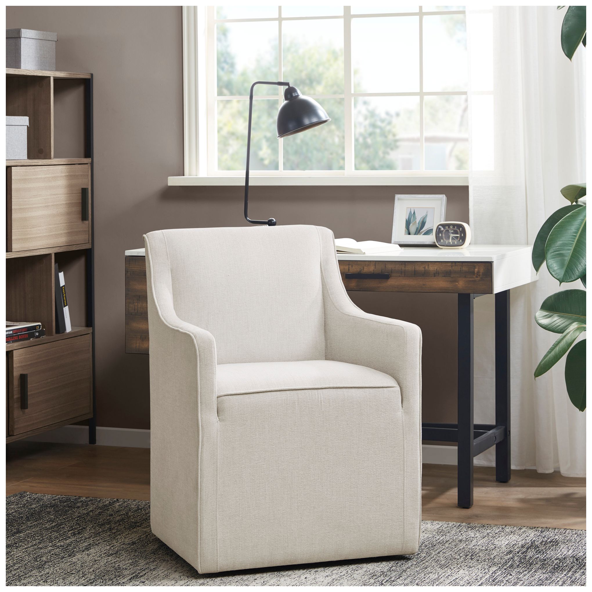 Madison Park Elaine White Cream Dining Chair in scene